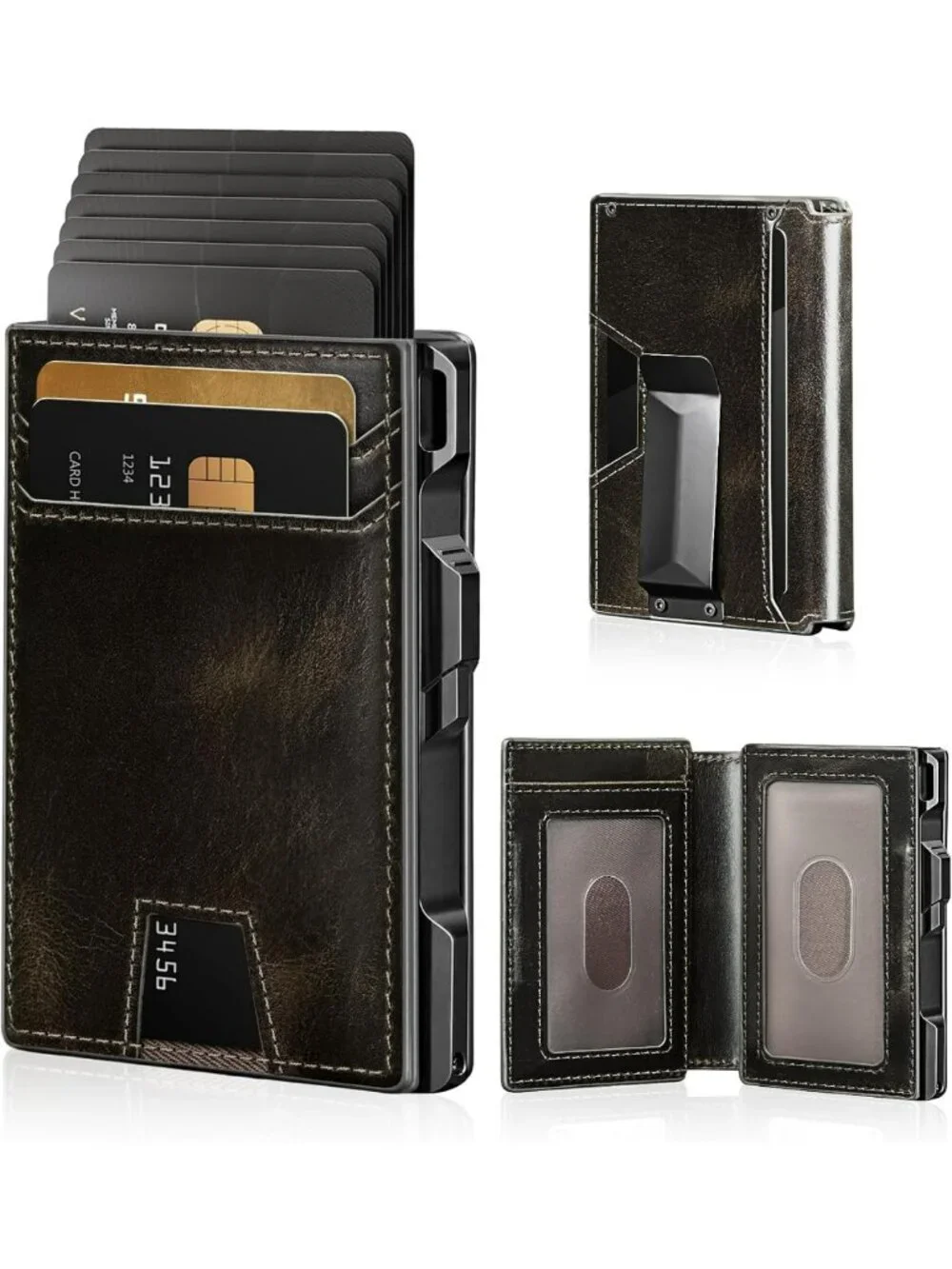 Genuine Leather Slim Minimalist Wallet for Men - RFID Blocking, Stylish